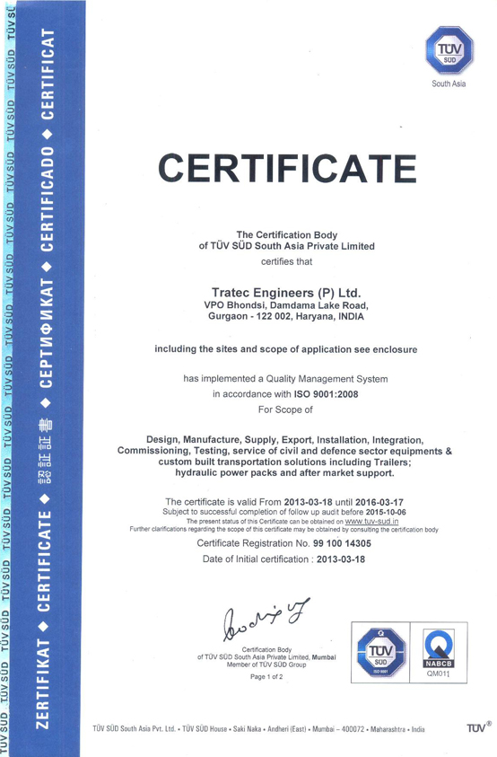 DEFTEC-ISO 9001:2008 certified